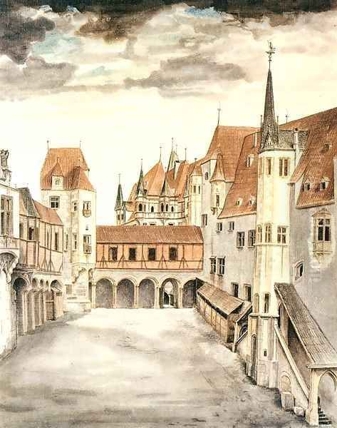 Courtyard of the Former Castle in Innsbruck with Clouds Oil Painting by Albrecht Durer