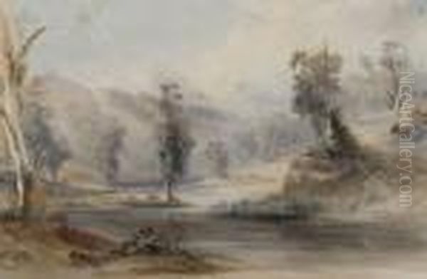 The Cox River, New South Wales Oil Painting by Conrad Martens