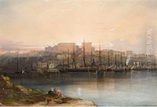 Campbell's Wharf Oil Painting by Conrad Martens