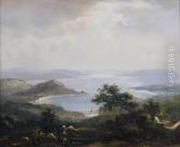 Untitled View Of Vaucluse, Sydney Nsw Oil Painting by Conrad Martens