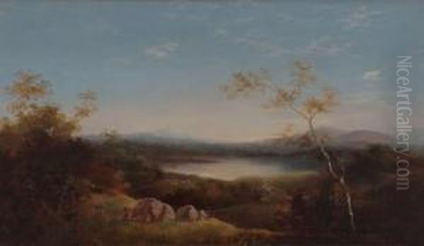 Lake Conabolas, Near Orange, N.s.w. 1840 Oil Painting by Conrad Martens