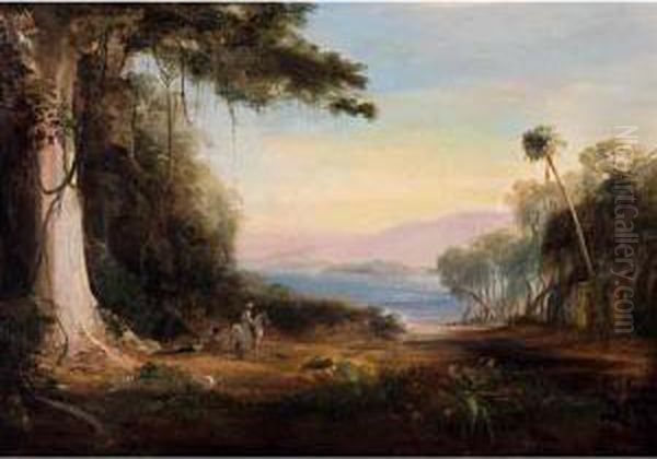 Illawarra Lake Oil Painting by Conrad Martens