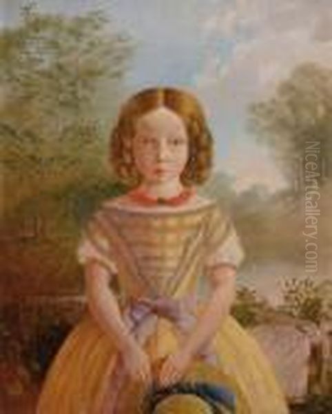 Girl In A Yellow Dress Oil Painting by Conrad Martens