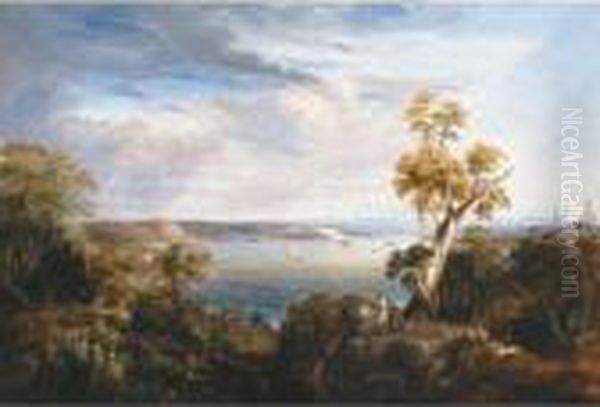 Sydney Harbour From Vaucluse Oil Painting by Conrad Martens