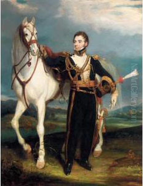 Portrait Of A Cavalry Officer Oil Painting by Henry Martens