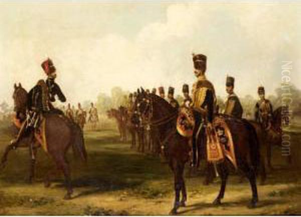 7th (queen's Own) Hussars Oil Painting by Henry Martens