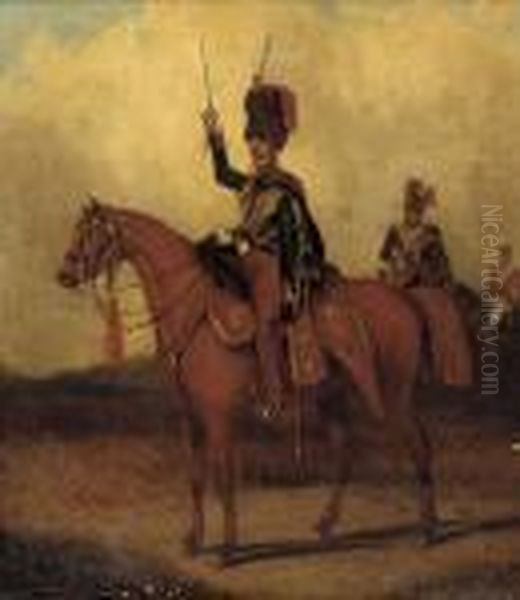 The 11th Prince Albert's Own Hussars Oil Painting by Henry Martens