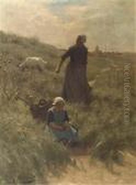 A Sunny Day In The Dunes Oil Painting by Willy Martens