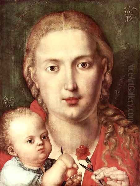 The Madonna of the Carnation 2 Oil Painting by Albrecht Durer