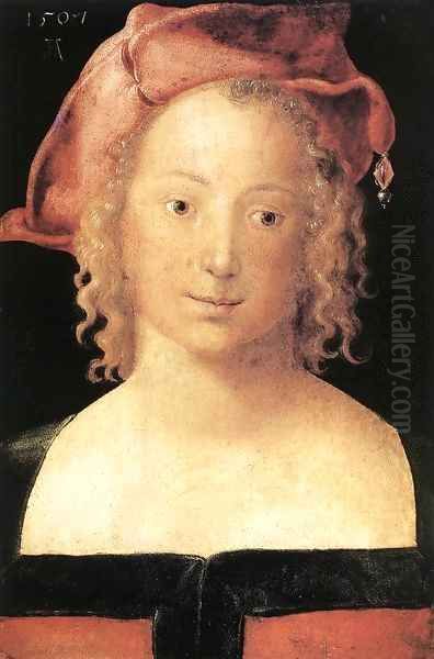 Portrait of a Young Girl 2 Oil Painting by Albrecht Durer