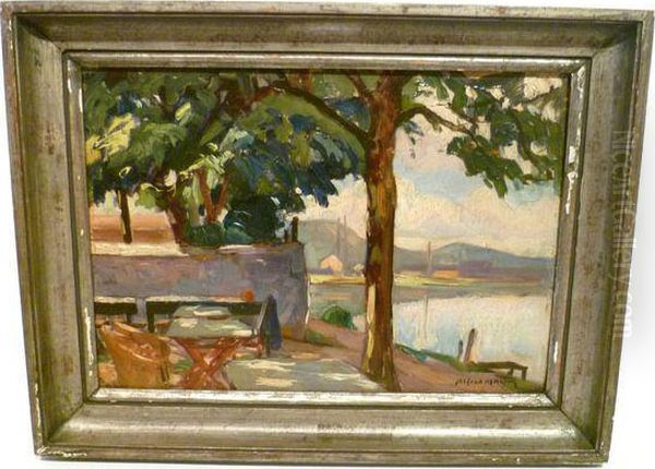 Au Bord De La Meuse Oil Painting by Alfred Martin