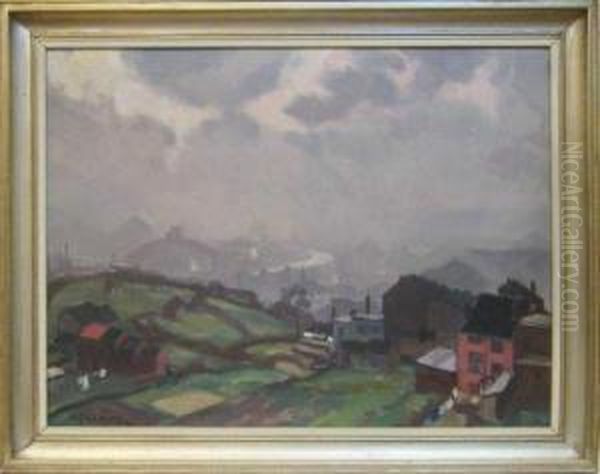 Hauteurs De Liege. Oil Painting by Alfred Martin