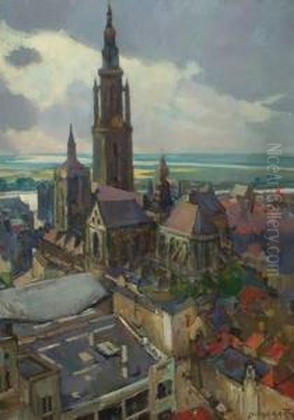 Cathedrale Notre-dame A Anvers Oil Painting by Alfred Martin