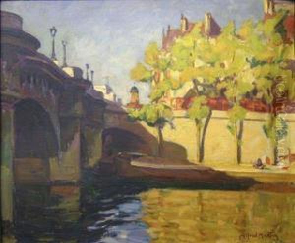 Paris. Sous Le Pont Neuf Oil Painting by Alfred Martin