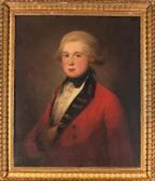 Portrait Of Major John Campbell 
(d.1799), Half-length, In Theuniform Of The Royal Scots Regiment Oil Painting by David Martin