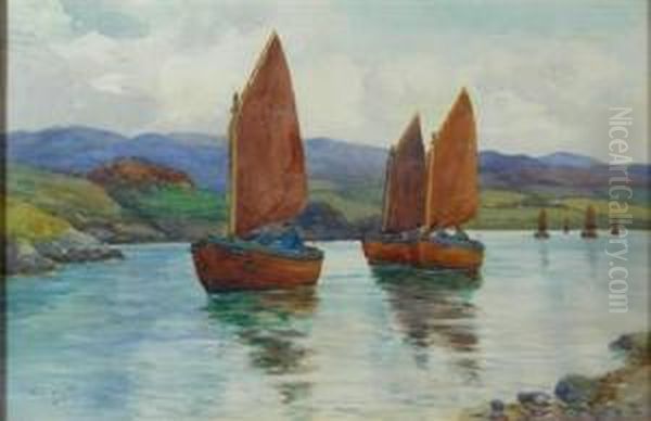 Fishermen Returning Oil Painting by David Martin