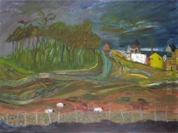 Village Scene, Fife Oil Painting by David Martin