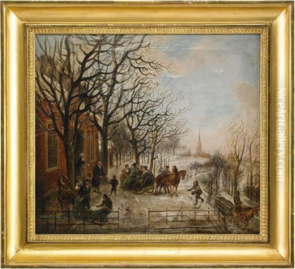 Grevinnan Pa Besok I Prastgarden Oil Painting by Elias Martin