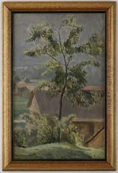 Deux Arbres Dans La Brume Oil Painting by Eugene Louis Martin