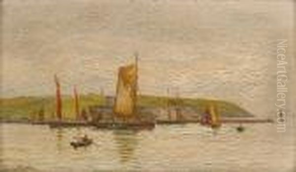 Shipping At Falmouth Oil Painting by Henry Martin