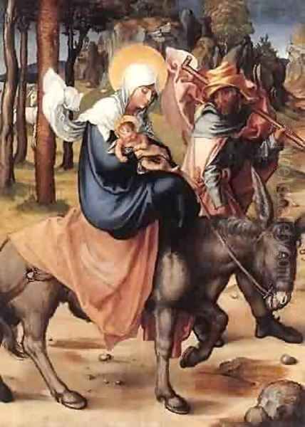 The Seven Sorrows Of The Virgin The Flight Into Egypt 1496 X Oil Painting by Albrecht Durer