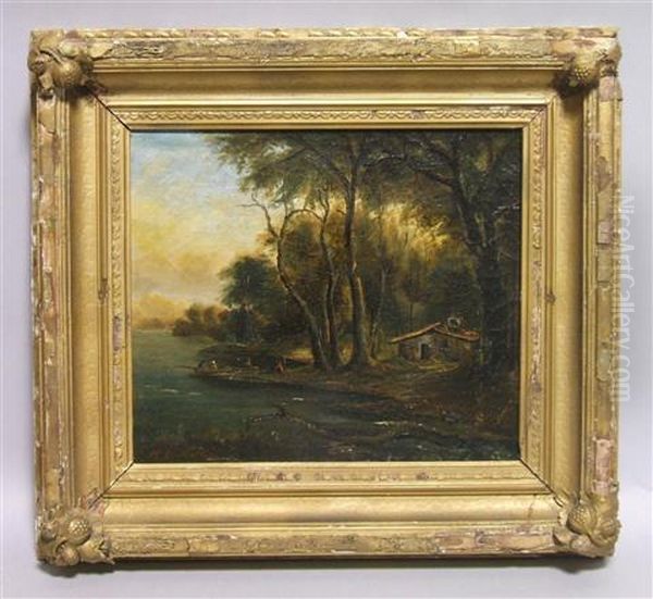 Cabin By The River Oil Painting by Homer Dodge Martin