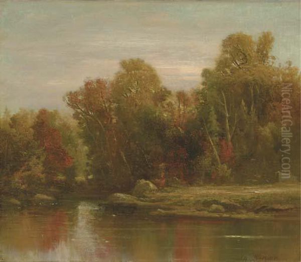 Autumn In The Adirondacks Oil Painting by Homer Dodge Martin