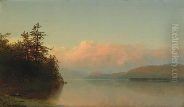 A View Of The Lake Oil Painting by Homer Dodge Martin