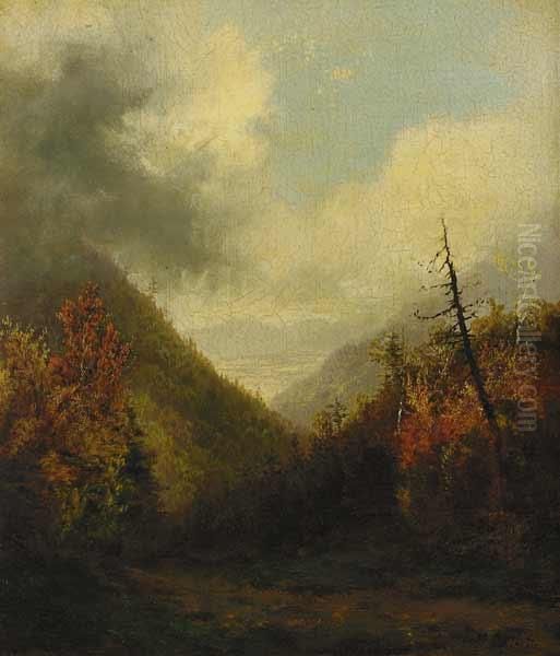 Mountain Landscape In Autumn Oil Painting by Homer Dodge Martin