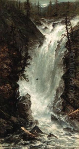 The Waterfall Oil Painting by Homer Dodge Martin