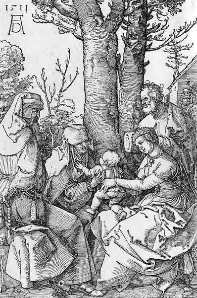 The Holy Family with Joachim and Saint Ann Oil Painting by Albrecht Durer