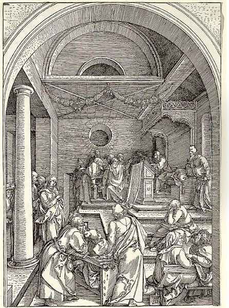 Christ among the Doctors, from The Life of the Virgin Oil Painting by Albrecht Durer