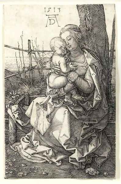 The Virgin and Child seated by a Tree Oil Painting by Albrecht Durer