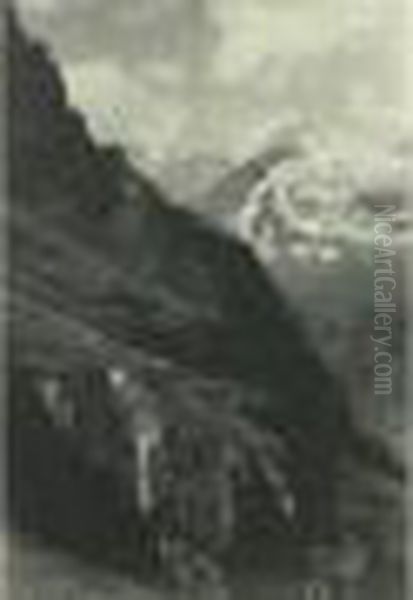 Dent Blanche, Circa 1895 Oil Painting by Paul Martin