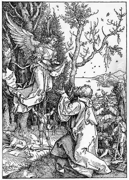 Joachim and the Angel, from The Life of the Virgin Oil Painting by Albrecht Durer