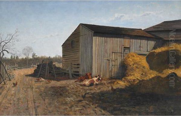 Farmstead Oil Painting by Thomas Mower Martin