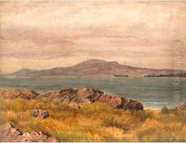 View From San Juan Island To Oak Bay, Victoria Oil Painting by Thomas Mower Martin