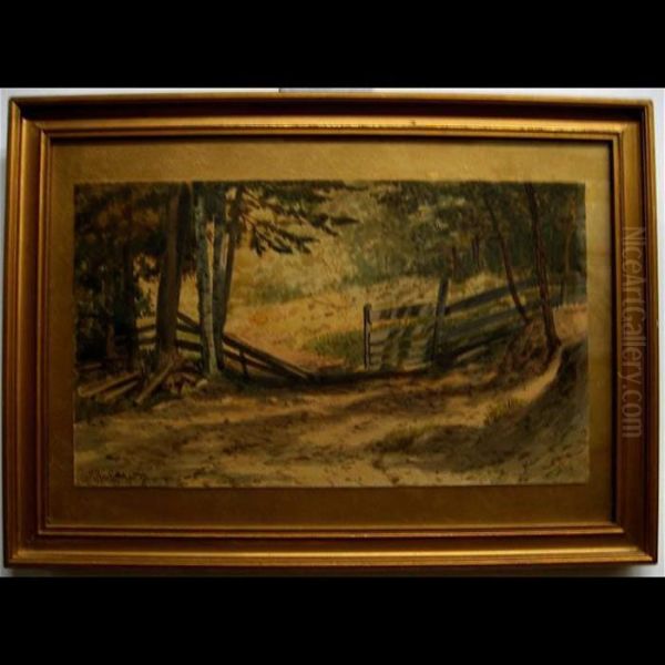 The Old Rail Fence Oil Painting by Thomas Mower Martin