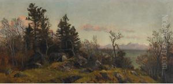 Olympic Mountains, West Coast, B.c. Oil Painting by Thomas Mower Martin