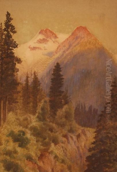 Canadian Mountain Landscape Oil Painting by Thomas Mower Martin