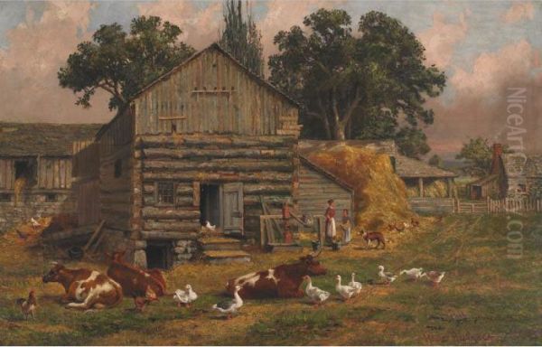 Ontario Homestead Oil Painting by Thomas Mower Martin