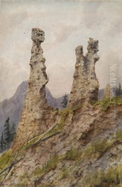 Rock Formations. Oil Painting by Thomas Mower Martin