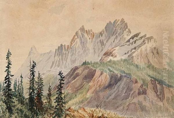 Untitled - Canadian Rockies Oil Painting by Thomas Mower Martin