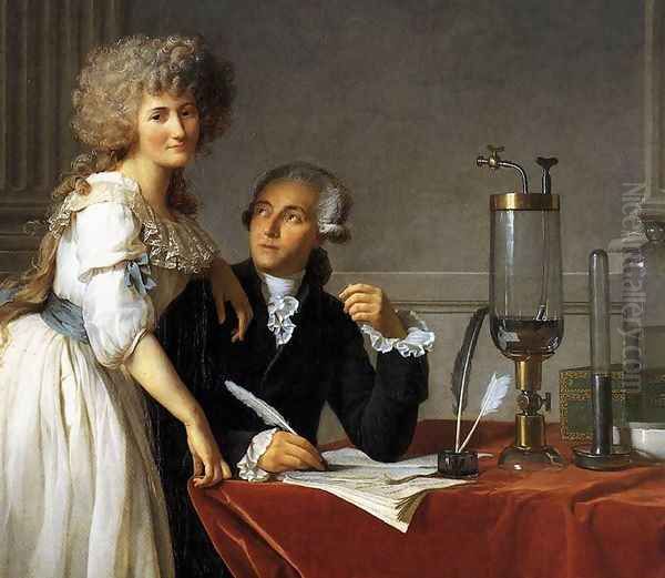 Portrait of Antoine-Laurent and Marie-Anne Lavoisier (detail) 1788 Oil Painting by Jacques Louis David