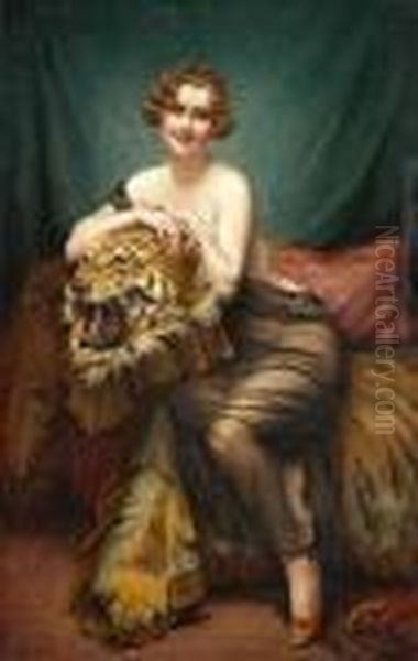 A Wild Beauty Oil Painting by Francois Martin-Kavel