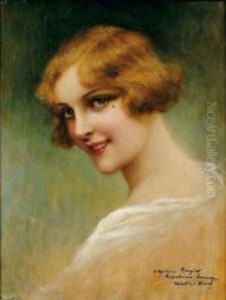 Portrait De Femme Oil Painting by Francois Martin-Kavel