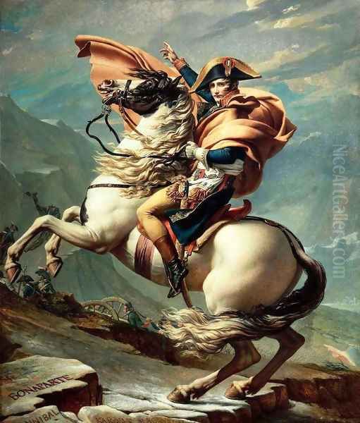 Napoleon Crossing the Alps Oil Painting by Jacques Louis David