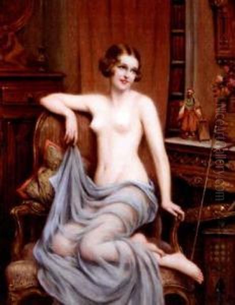 Model Oil Painting by Francois Martin-Kavel