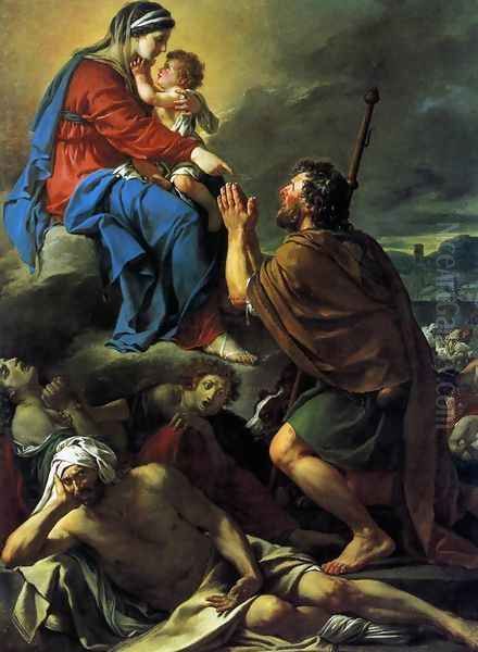 St Roch Asking the Virgin Mary to Heal Victims of the Plague 1780 Oil Painting by Jacques Louis David