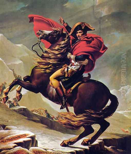 Napoleon Crossing the Alps 2 Oil Painting by Jacques Louis David